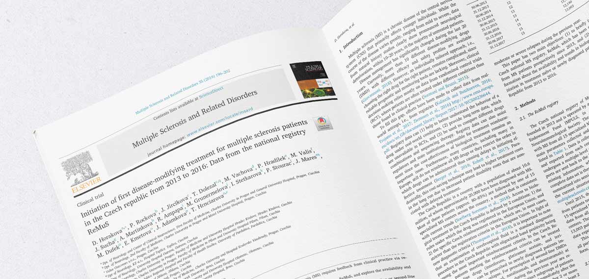 Zahájení první chorobu modifikující léčby u pacientů s roztroušenou sklerózou v České republice v letech 2013-2016: Údaje z národního registru ReMuS​